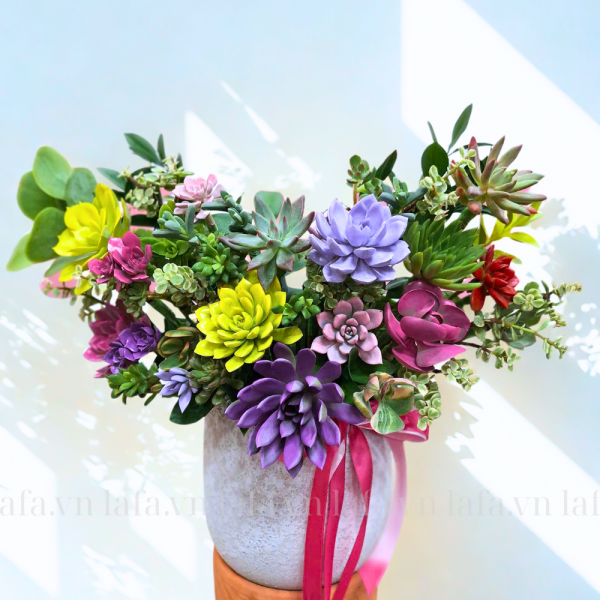 Bình hoa sen đá chúc mừng khai trương