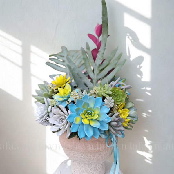 Bình hoa sen đá "Cánh buồn vượt sóng"